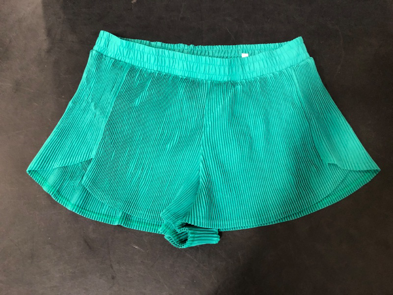 Photo 2 of Large Women's Mid-Rise Micro-Pleated Shorts 2.5" - All in Motion™ Green 