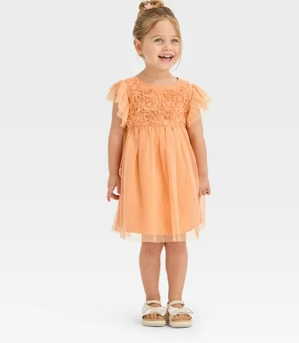 Photo 1 of 4T Toddler Girls' Tulle Dress - Cat & Jack Peach 