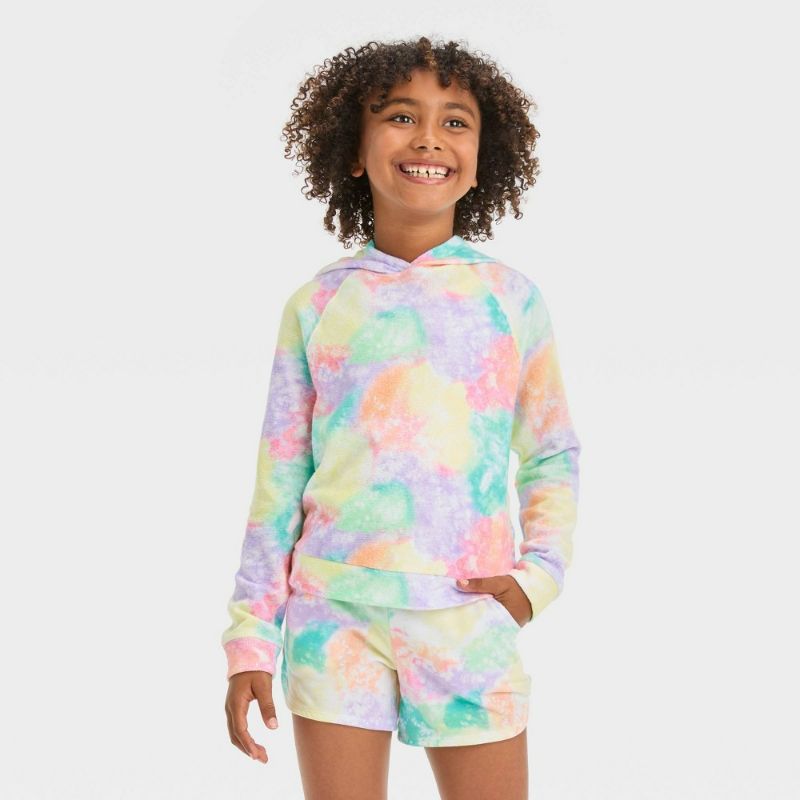 Photo 1 of Large Girls' Tie-Dye Hooded Pullover Sweatshirt - Cat & Jack™ 
