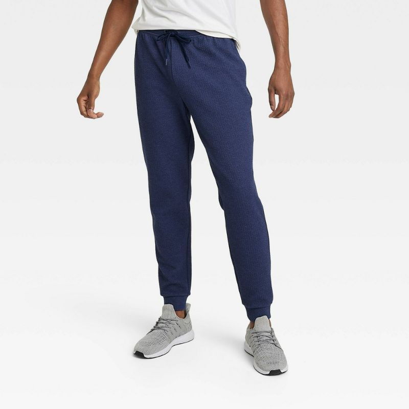 Photo 1 of XXL Men's Textured Fleece Joggers - All in Motion™ Navy Blue 
