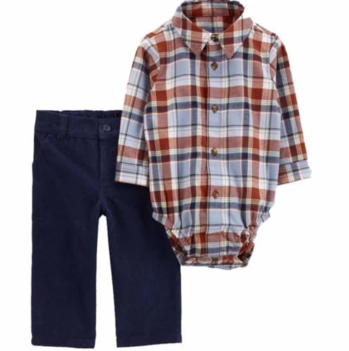 Photo 1 of  3 Months Carter's Just One You Baby Boys' Flannel Plaid Top & Corduroy Pants Set 
