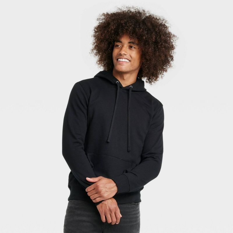 Photo 1 of Medium Men's Regular Fit Hooded Sweatshirt - Goodfellow & Co™ Black 
