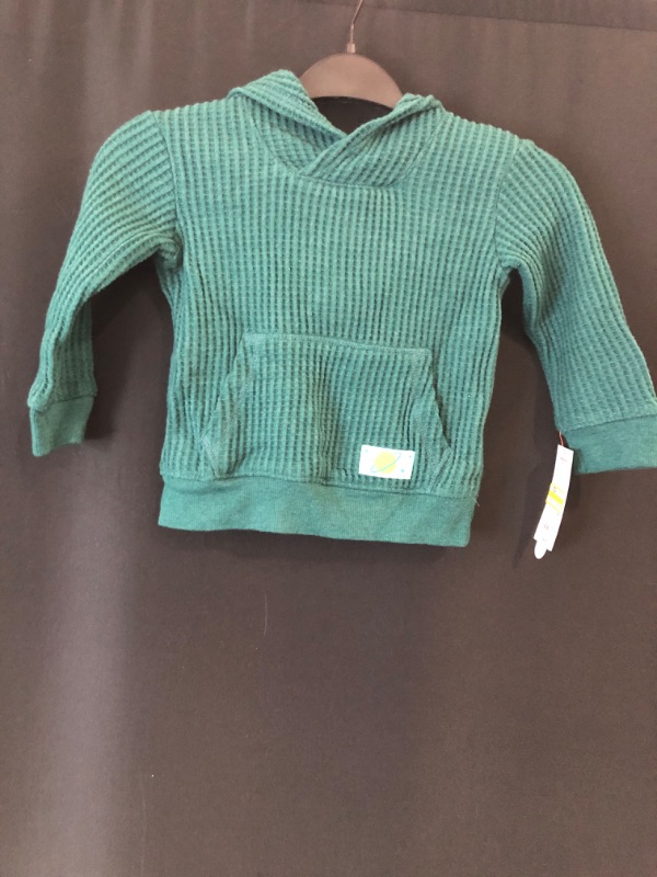 Photo 2 of 2T Toddler Boys' Chunky Thermal Pullover - Cat & Jack™ Forest Green 
