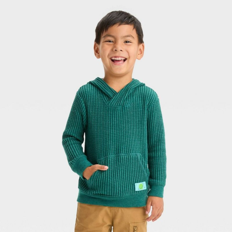 Photo 1 of 2T Toddler Boys' Chunky Thermal Pullover - Cat & Jack™ Forest Green 
