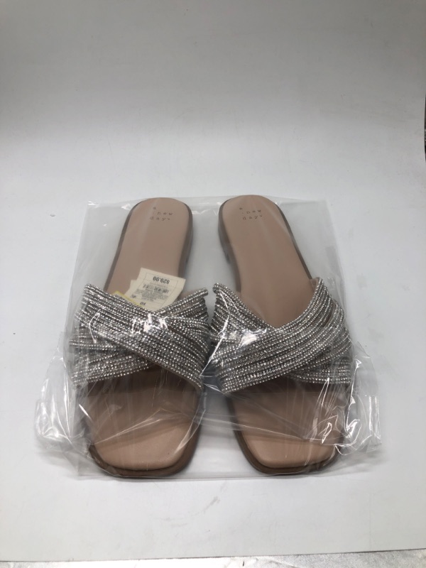 Photo 3 of 10 Women's Felicia Rhinestone Slide Sandals - a New Day™ Silver 
