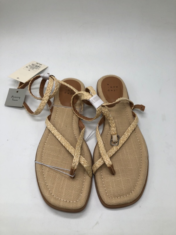 Photo 2 of Size 7.5 Women's Luisa Ankle Strap Thong Sandals - A New Day Beige 
