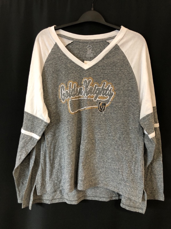 Photo 1 of Large Women's Golden Knights Grey & White Long Sleeve.