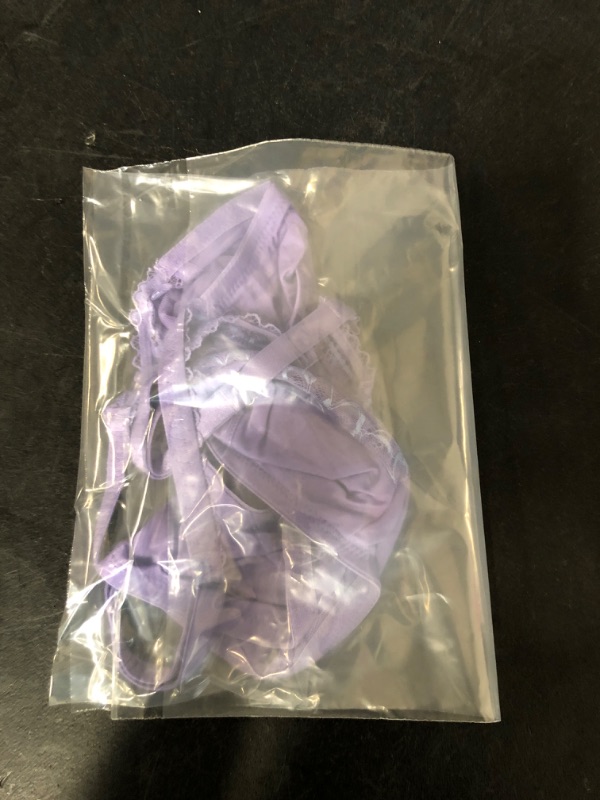 Photo 1 of Large Women's Lace Trim Lingerie Bralette - Auden Purple 
