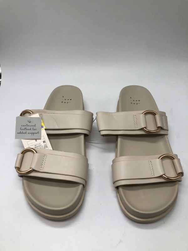 Photo 2 of Size 9 Women's Marcy Two-band Buckle Footbed Sandals - a New Day™ Cream
