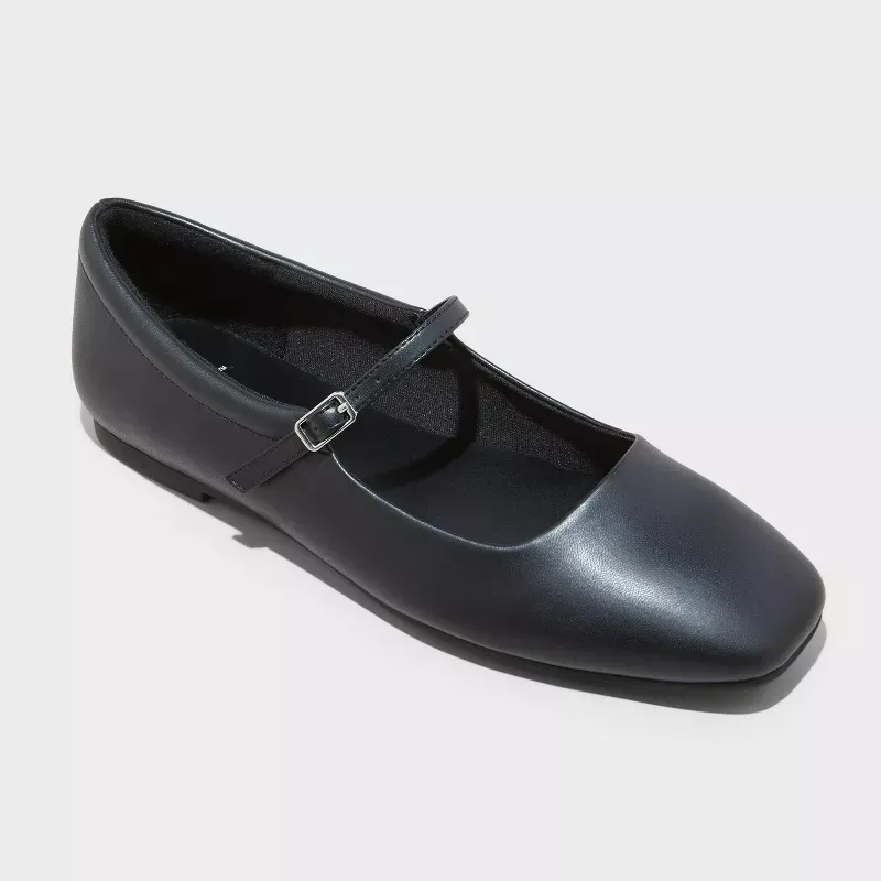 Photo 1 of Size 6 Women's Elsa Mary Jane Ballet Flats with Memory Foam Insole - Wild Fable™ Black 6
