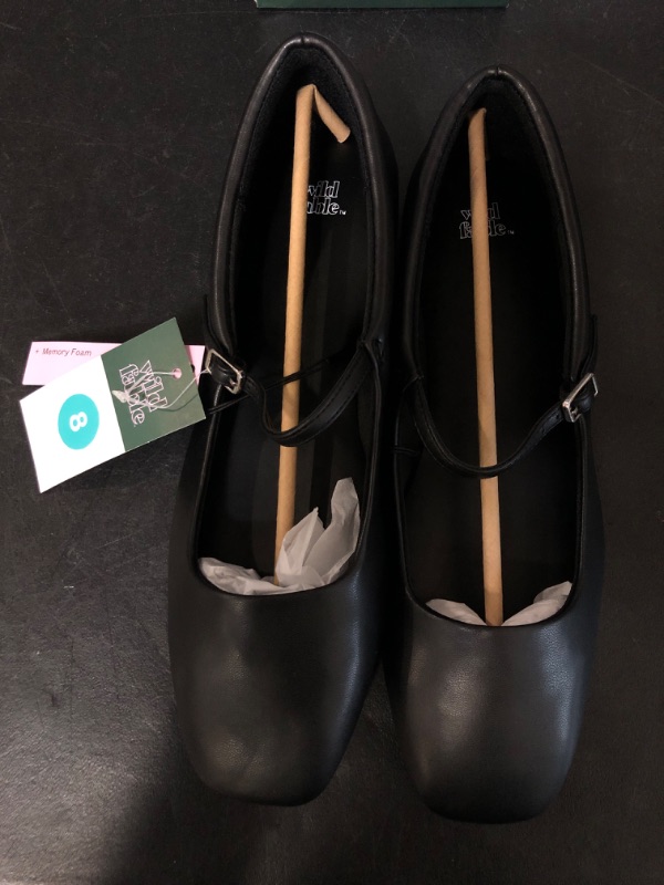 Photo 2 of Size 8 Women's Elsa Mary Jane Ballet Flats with Memory Foam Insole - Wild Fable™ Black 
