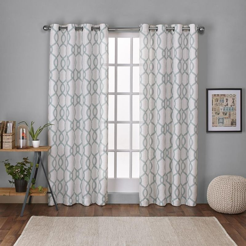 Photo 1 of Exclusive Home Curtains Exclusive Home Kochi Light Filtering Linen Blend Grommet Top Curtain Panel Pair, 54x84, Seafoam, 2 Count
