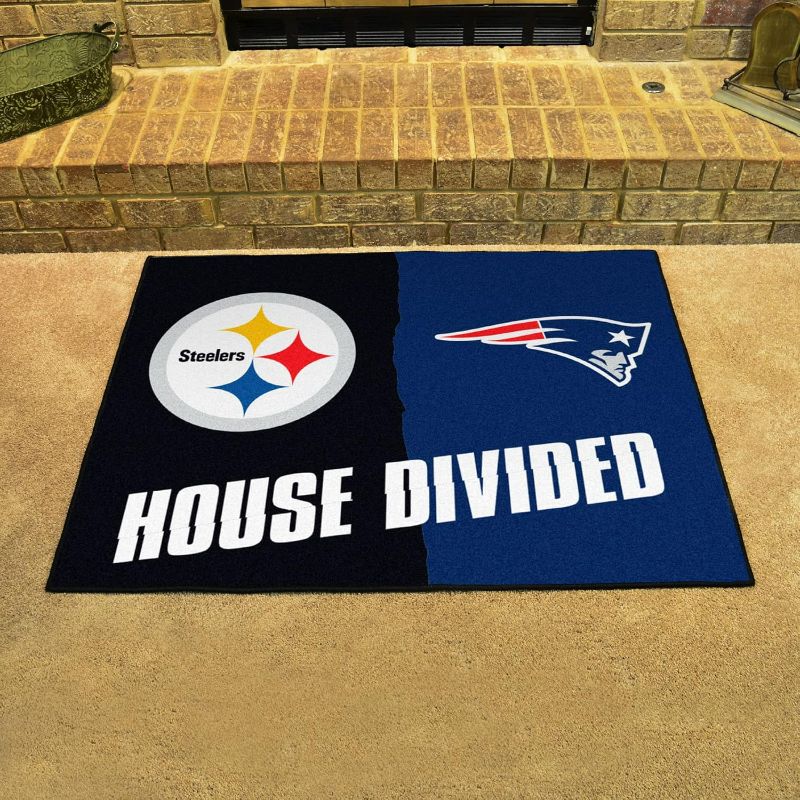 Photo 1 of FANMATS 19245 NFL Steelers / Patriots House Divided Rug