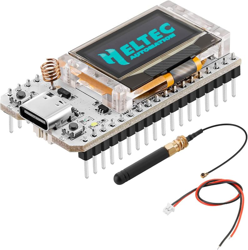 Photo 1 of MakerFocus ESP32 LoRa V3 Development Board with 915 MHz Antenna Integrated WiFi Bluetooth SX1262 CP2102 0.96-inch OLED Display Type C for Meshtastic IoT Arduino Intelligent Scenes
