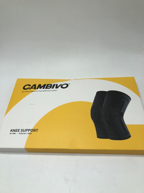 Photo 3 of CAMBIVO 2 Pack Knee Braces for Knee Pain, Knee Compression Sleeve for Men and Women, Knee Support for Meniscus Tear, Running, Weightlifting, Workout, ACL, Arthritis, Joint Pain Relief (Black,Medium)