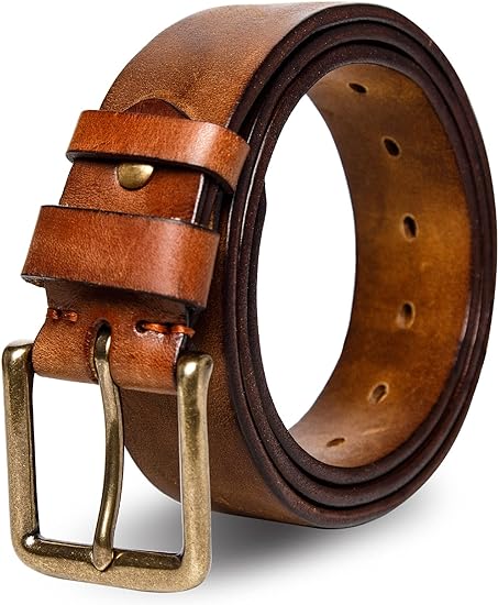 Photo 1 of (Size S-L)Thicken Full Grain Leather Mens Belt Heavy Duty Mens Work Belt Mens Belt High Hardness Buckle Packed In Gift Box