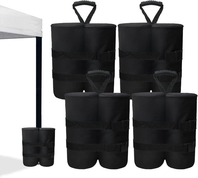 Photo 1 of Extra Large Canopy Weight Bags (240 lbs) Heavy Duty Canopy Sand Bags for Ez Pop up Canopy Tent Outdoor Instant Canopies, Black (without Sand) Set of 4