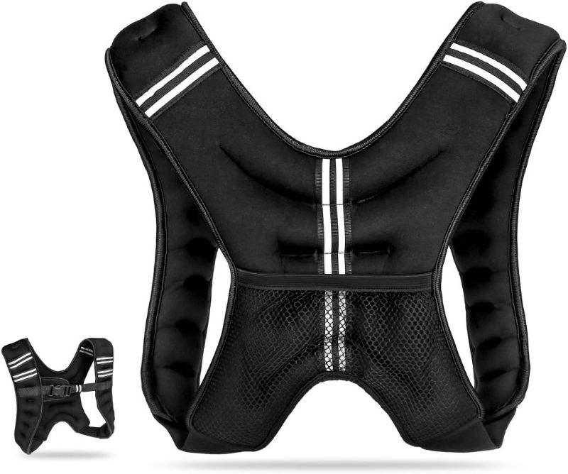 Photo 1 of Weighted Vest 12 lb for Men and Women Neoprene Fabric Sand Filling & Adjustable Buckle Strap for Workout Cross Fit Strength Training, Running, Muscle Building, Weight Loss, Fitness