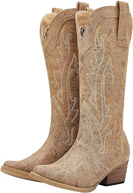 Photo 1 of Size 7.5 Rollda Cowboy Boots Women Western Boots Cowgirl Boots Ladies Pointy Toe Fashion Boots