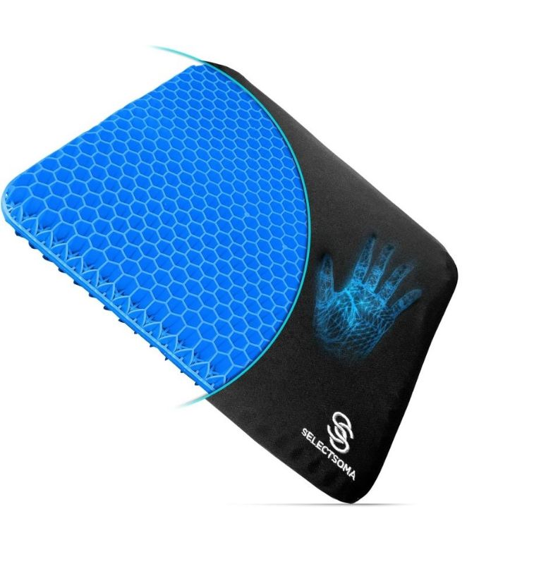 Photo 1 of SelectSoma Gel Seat Cushion for Long Sitting Pressure Relief for Back, Sciatica, Coccyx, Tailbone Pain – Wheelchair Cushions, Car and Truck Seat Cushion, Chair Pad for Office Chairs - Egg Seat