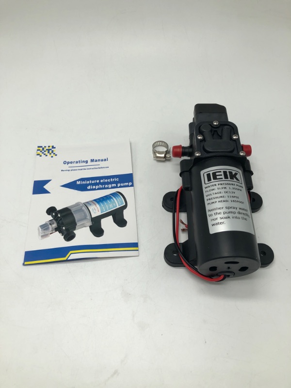 Photo 2 of 12 Volt Diaphragm Pump 5LPM 1.35 GPM 116PSI Self Priming Sprayer Pump 12V DC Fresh Water Pump Diaphragm Pressure Pump for RV Camper Marine Boat Lawn (60W)