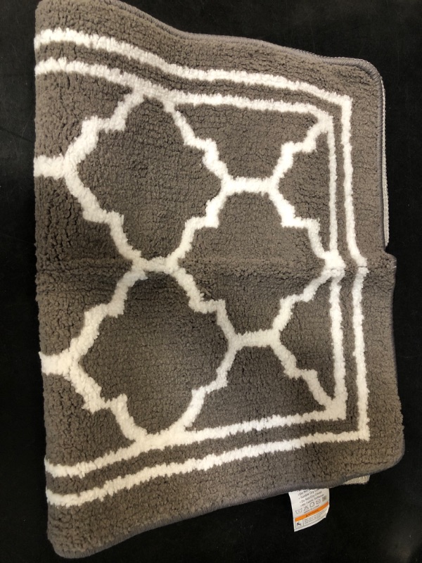 Photo 1 of Bathroom Rug 32"×20" Bath Mat Soft Microfiber Non-Slip Absorbent Bath Rug Machine Washable Shower Mat for Bathroom Shower Bathub Light Grey