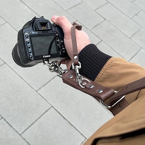 Photo 5 of Dual Camera Harness, Brown Leather Camera Strap for 2 Cameras, Shoulder Double Camera Harness for DSLR/SLR
