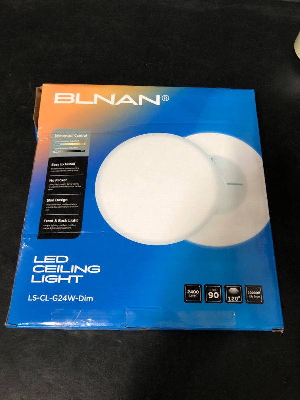 Photo 3 of Dimmable LED Flush Mount Ceiling Light Fixture with Remote Control, BLNAN 12Inch 24W 3000K-6500K Light Color Adjustable, Modern Ultra-Thin Ceiling Lamp for Bedroom Kitchen, Wired