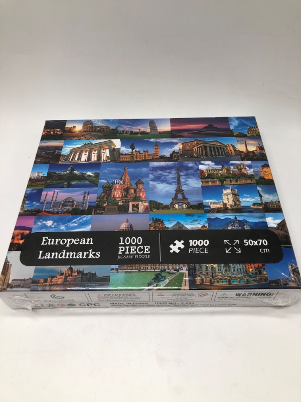 Photo 2 of Europe Travel Puzzle 1000 Pieces for Adults, Eiffel Tower Big Ben Colosseum Landscape Puzzle Scenery, Nature Jigsaw Puzzles Paris Italy Landmarks*** factory sealed***