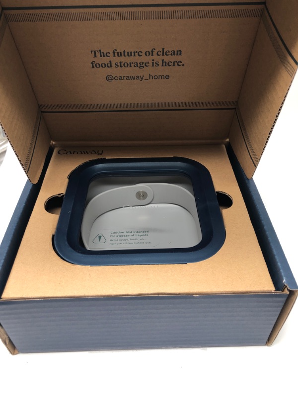 Photo 2 of Caraway Glass Food Storage - 4.4 Cup Glass Container - Ceramic Coated Food Container - Non Toxic, Non Stick Lunch Box Container with Glass Lids. Dishwasher, Oven, & Microwave Safe - Navy