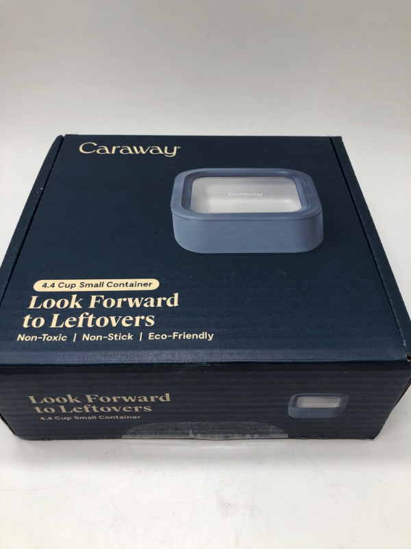 Photo 3 of Caraway Glass Food Storage - 4.4 Cup Glass Container - Ceramic Coated Food Container - Non Toxic, Non Stick Lunch Box Container with Glass Lids. Dishwasher, Oven, & Microwave Safe - Navy