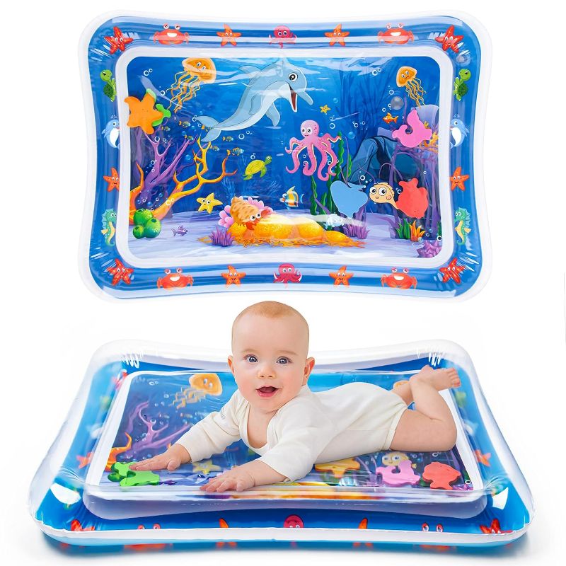 Photo 1 of Tummy Time Water Mat Inflatable Tummy Time Water Play Mat for Babies, Infants and Toddlers 3 to 12 Months Promote Development Toys Baby Gifts