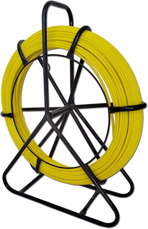 Photo 1 of Fish Tape Fiberglass 6MM 500FT Fish Tape Puller Fiberglass Wire Cable Running with Cage [6mm*150m]
