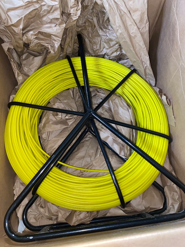 Photo 1 of Fish Tape Fiberglass 6MM 500FT Fish Tape Puller Fiberglass Wire Cable Running with Cage [6mm*150m]
