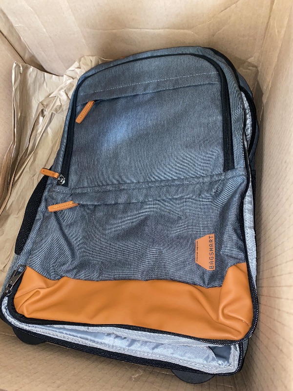 Photo 1 of BAGSMART Rolling Travel Backpack,17 Inch Large Roller College Backpack Luggage Carry on with 2 Packing Cubes, Water-Resistant Travel Laptop Backpacks with Wheels for Adults, Gray
