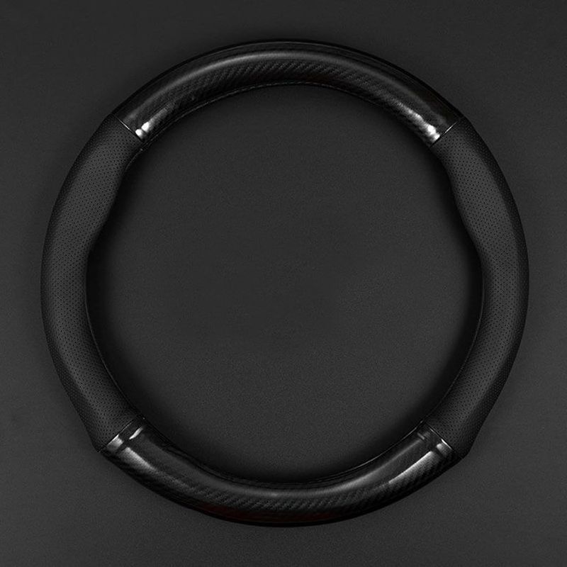 Photo 1 of gunhunt 1 Pack Car Breathable Steering Wheel Cover, Carbon Fiber Non-Slip Steering Wheel Protector, Wear -Resistant Steering Wheel Sleeve, Four Seasons Universal Steering Wheel Set (Black #Circular)
