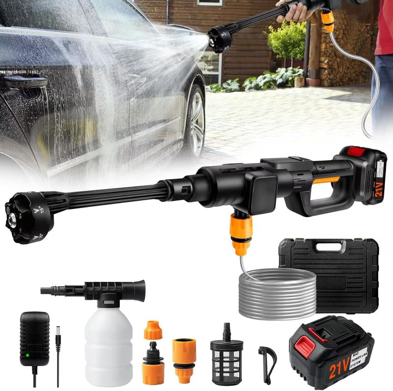 Photo 1 of Upgrade 900PSI Cordless High Pressure Washer Gun, 15000mAh Battery Powered Pressure Washer with 6-in-1 Adjustable Nozzle, Portable Handheld Power Washer for Car, Home Cleaning & Garden Watering
