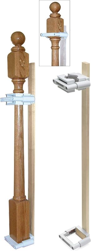 Photo 1 of Safety Innovations No Hole Stairway Baby Gate Mounting Kit - Fits Posts from 2 3/4 inches to 3 1/2 inches Wide with Square or Round Tops - No Adhesives On Or Screws in Your Posts, (1-Pack)
