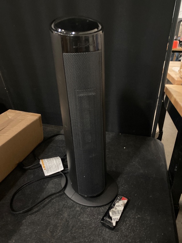Photo 1 of LASKO 22" CERAMIC TOWER SPACE HEATER WITH TIMER AND REMOTE, CT22495, BLACK