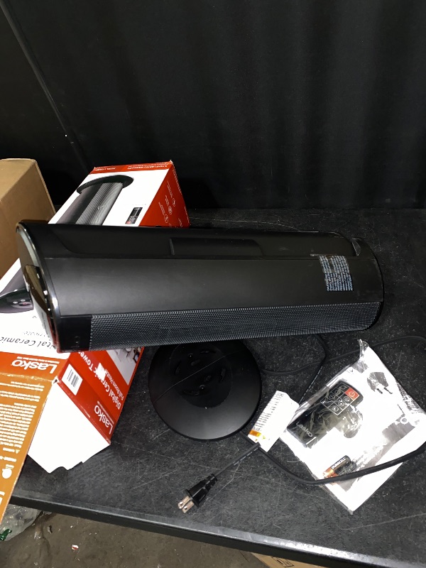 Photo 1 of LASKO 22" CERAMIC TOWER SPACE HEATER WITH TIMER AND REMOTE, CT22495, BLACK
