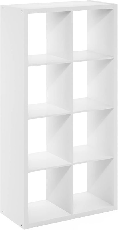 Photo 1 of 30X57 Furinno Cubicle Open Back Decorative Cube Storage Organizer, 8-Cube, White