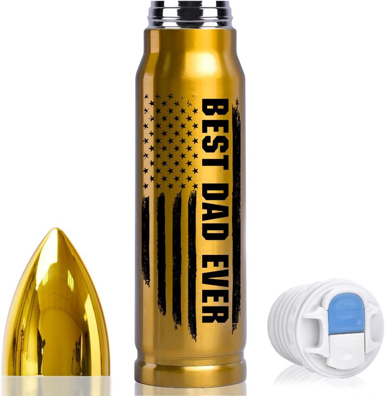Photo 1 of Fathers Day Dad Gifts for Dad Stepdad Grandpa from Daughter Wife Son, Birthday Gifts for Men 17oz Stainless Steel Bullet Tumbler on Father's Day Christmas Stocking Stuffers Valentines Anniversary
