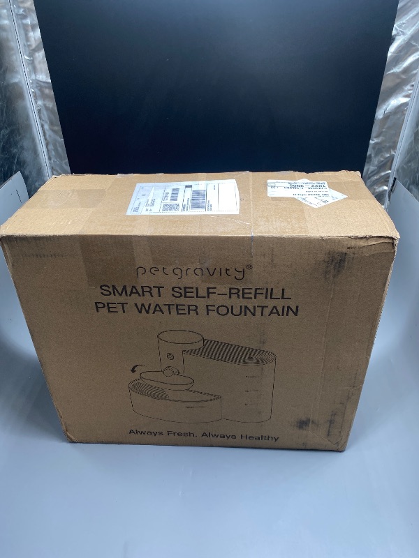 Photo 1 of 105oz/3L Smart Pet Water Fountain, Innovative Automatic Water Dispenser for Cats and Dogs, Large Capacity Wireless Cat Water Fountain, Rechargeable Pet Gravity Water Dispenser, Multiple Pets (White)
