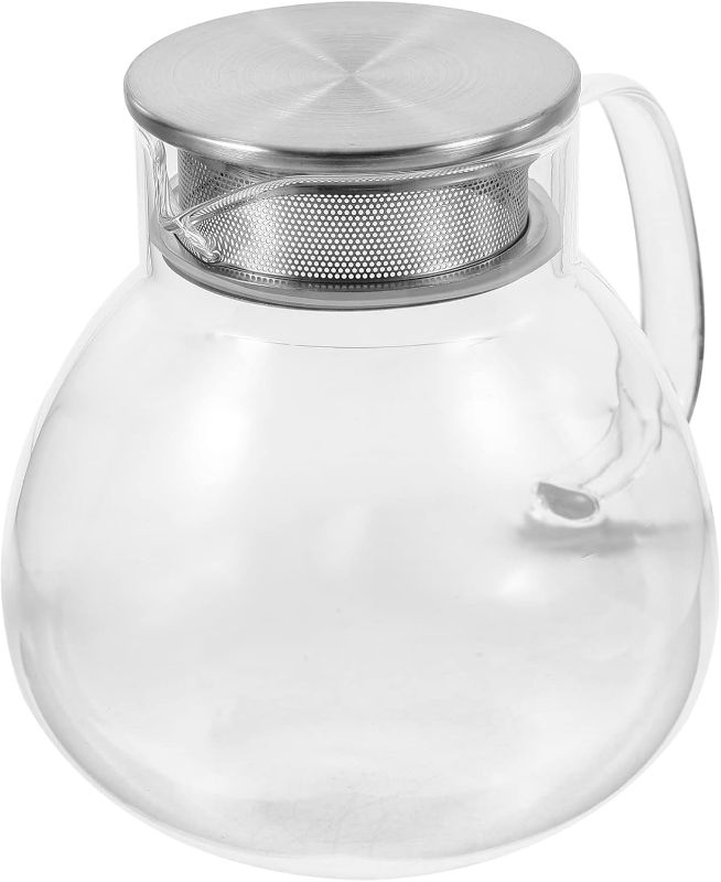 Photo 1 of 1 Set Filter Teapot Glass Teapot with Infuser Glass Tea Infuser Handheld Water Jug Teapots for Tea Household Glass Clear Glass Teapot Loose Leaf Tea Kettle Portable Tea Jug
