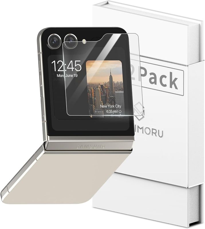 Photo 1 of Sinjimoru Samsung Galaxy Z Flip 5 Z Fold 5 Screen Protector, Clear Tempered Glass for Galaxy Z Flip 5 Z Fold 5. Sinji Glass Z Cover for Z Flip 5
