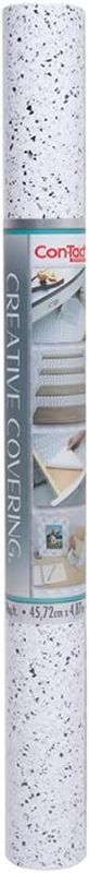 Photo 1 of Con-Tact Brand Creative Covering, Self-Adhesive Shelf Liner, Multi-Purpose Vinyl Roll, Easy to Use and Apply, 18'' x 16', Granite Black and White
