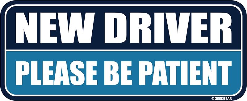 Photo 1 of GEEKBEAR New Driver Car Magnet - Colorful, Reflective, Weather-Resistant - Rectangular 8.7 x 3.5 in (Navy/Blue)
