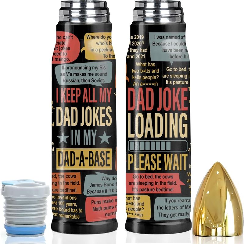 Photo 1 of 34HD Joke Gifts for Father Day, Funny Dad Bullet Tumbler 17 oz Stainless Steel, Dad Joke Mug, Funny Birthday Gifts for Daddy, Men, Husband, Papa
