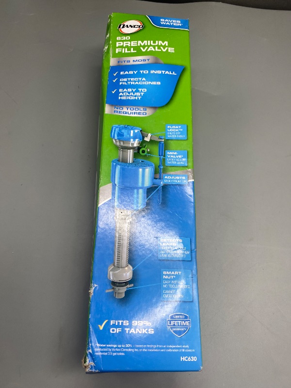 Photo 1 of Danco HC630 Toilet Fill Valve Repair Kit HC630T, 3.3" x 3.3" x 12.8", Blue
