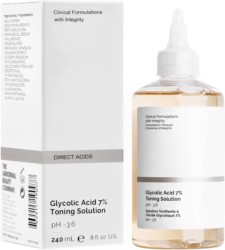 Photo 1 of Ordinary Glycolic Acid Toning Solution, 240ML Ordinary Glycolic Acid 7% Toner, Ordinary Glycolic Sour 7% Toning 8.0 Fl Oz, KeepThe Skin Moist, Exfoliating Serum for Face
